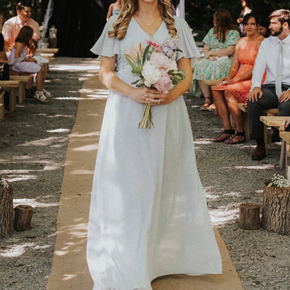 Light Blue Bridesmaid Dress (Bump-friendly) - Picture 6 of 7